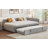 Full Size L-Shaped Upholstered Daybed with Twin Pop-Up Trundle and Storage Drawers for Space-Saving Sleep Solutions.-529100230
