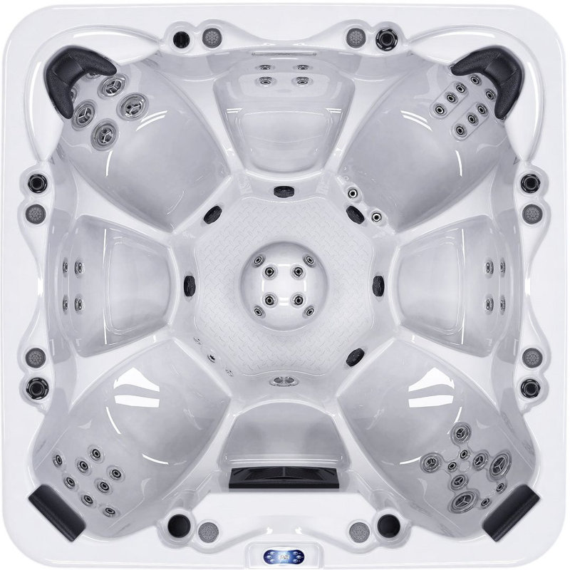Baignoire rectangulaire en acrylique 7 jets avec haut-parleurs Bluetooth et ozonateur Luxuria Spas 7 - Personne, Moka