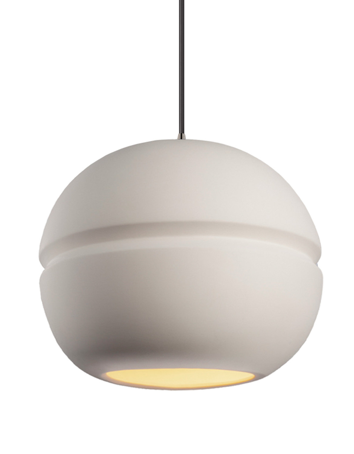 Single Light Ceramic Dimmable Pendant, Polished Chrome, Incandescent, Terra Cotta