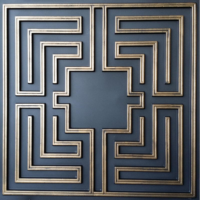 Carreau de plafond en PVC noir / or 2,08 pi x 2,08 pi