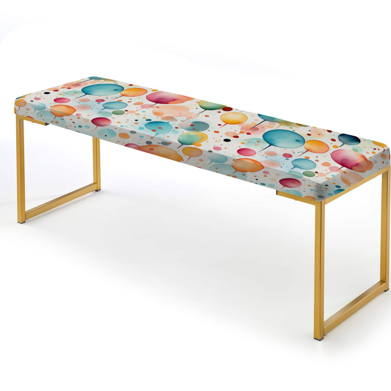 Banc rembourré à pois dorés, Watercolor Delight Polka Dots Pattern