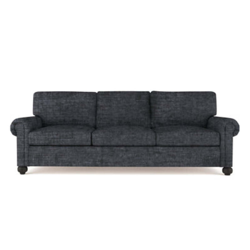 Canapé Leroy, H 36 po x l 84 po x P 49 po, Velours écrasé graphite, Ébène