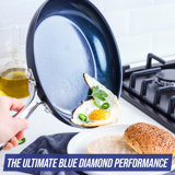 Blue Diamond Hard Anodized Nonstick Covered Fry Pan, 11"