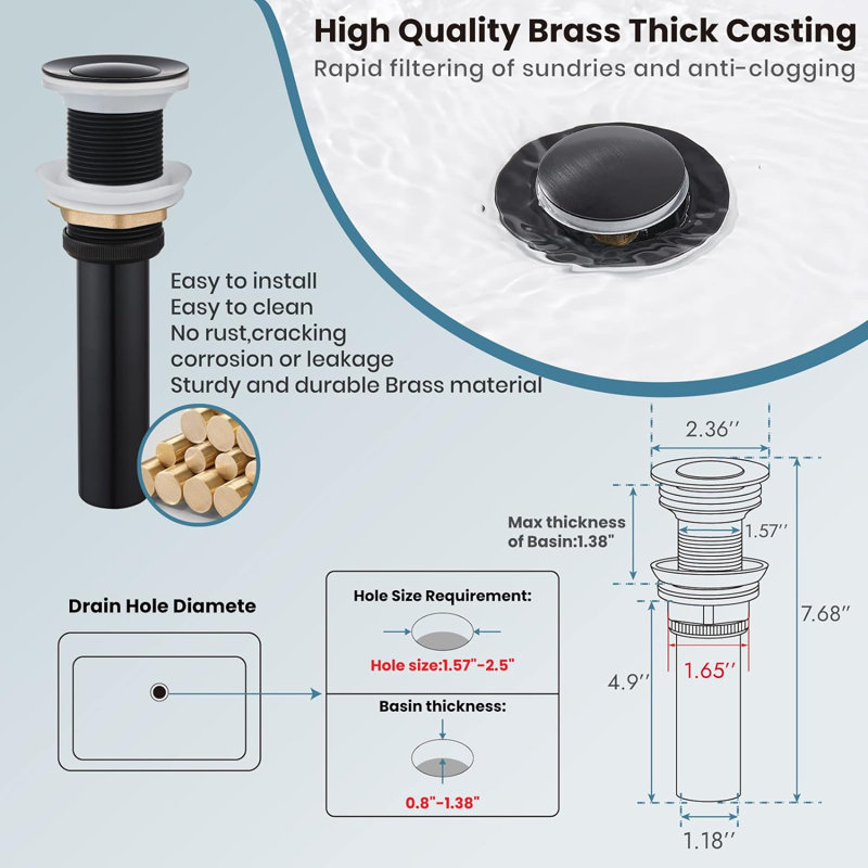 Single-handle Bathroom Faucet with Drain Assembly, Oil Rubber Bronze