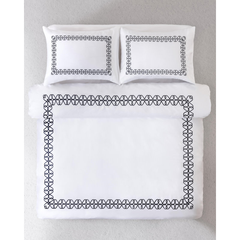 Engaged Embroidery Guest Room Case Pack, Queen Duvet Cover + 2 Queen Shams