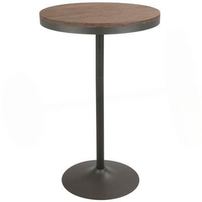 Dakota Industrial Adjustable Bar / Dinette Table In Grey And Brown
