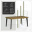 Table de salle à manger rustique à chevrons et 6 chaises, ensemble de 7, noir et brun clair