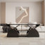 Table basse de coin rectangulaire en bois d'ingénierie avec tablettes ouvertes et cadre robuste pour les salons modernes, facile à assembler et à ranger-133420010
