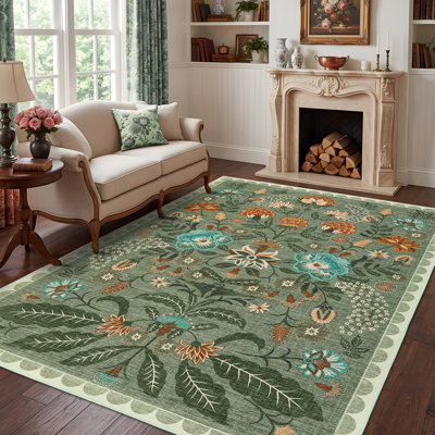 8 x 8 tapis pour le salon 8 x 10 tapis floral lavable couvre-sol rétro antidérapant tapis Boho tapis anti-perte de plis pour chambre de bébé chambre de ferme ferme