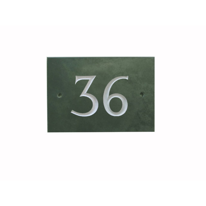 Odacia 10cm H Stone House Number, 36, Green