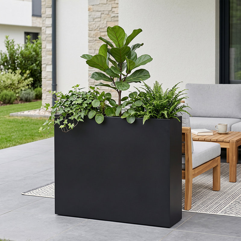 Jardinières rectangulaires en métal pour plantes d'extérieur, H 30 po x l 36 po x P 10 po