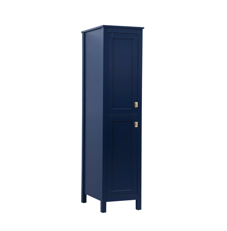 Rangement pour salle de bain Destinymarie, Bleu / doré, H 65 po x l 16 po x P 22 po