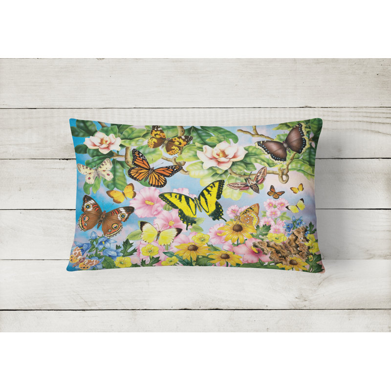 Outdoor Throw Pillow, North American Butterflies