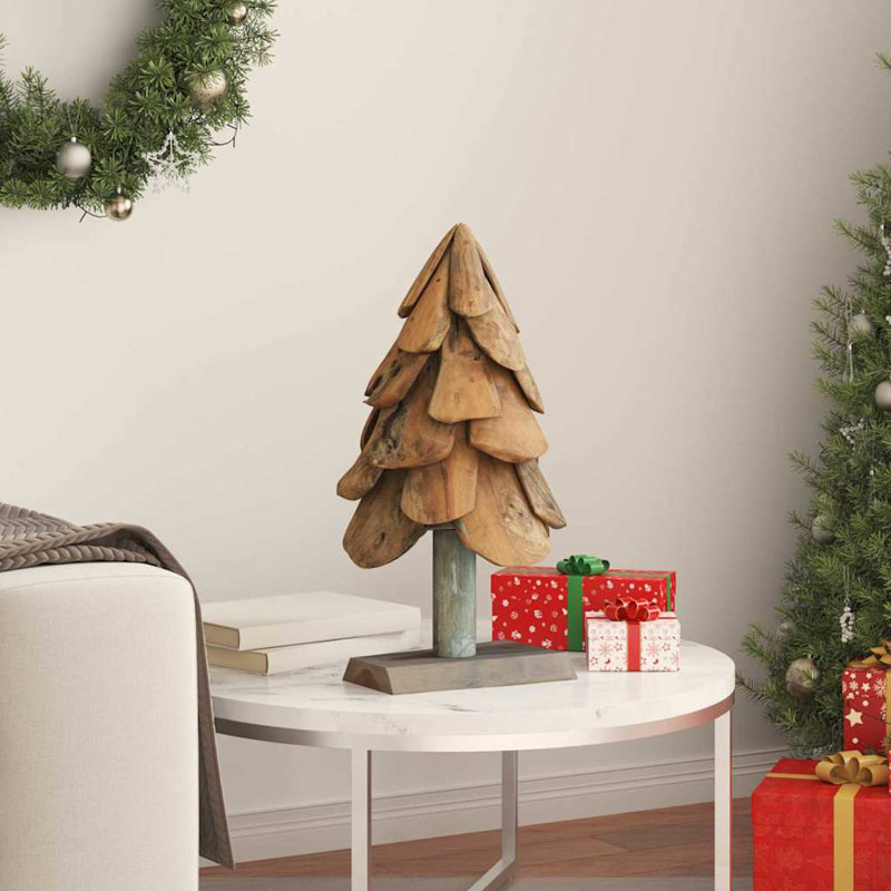 Christmas Tree with Stand Brown Solid teak wood, 1.97' H