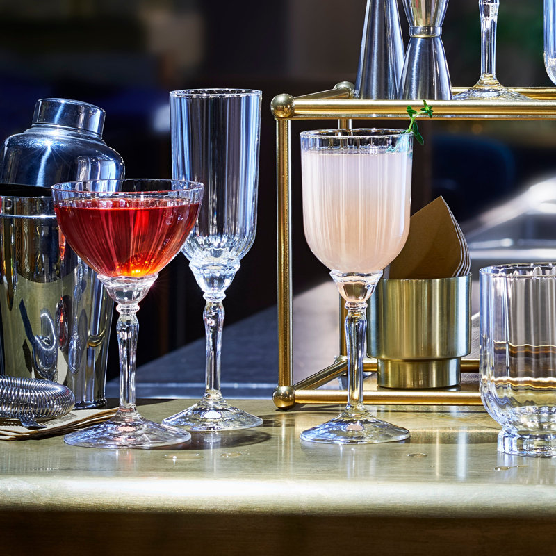 Florian Clear Glass Martini Cocktail Set of 4