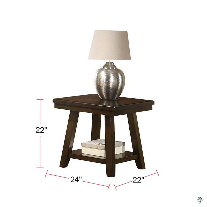 Rectangular End Table With One Open Shelf