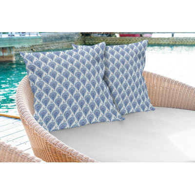 Indian Oriental Paisley Design Square Pillow Cover