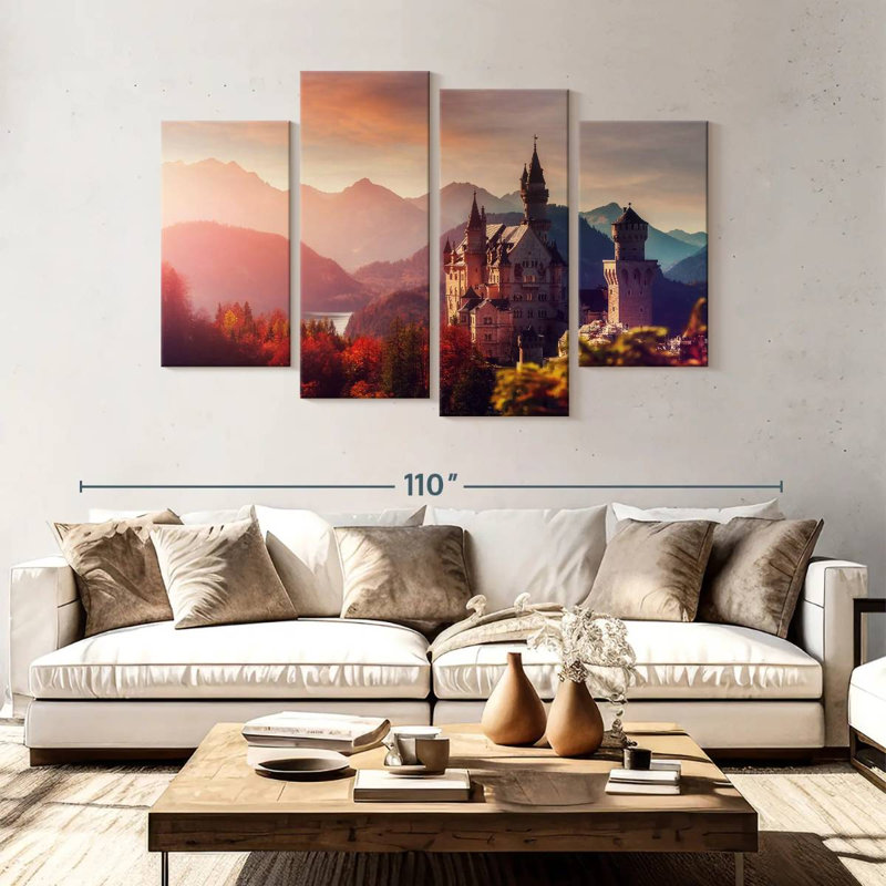 Lilie Majestic Neuschwanstein Castle, 54" H x 84" W
