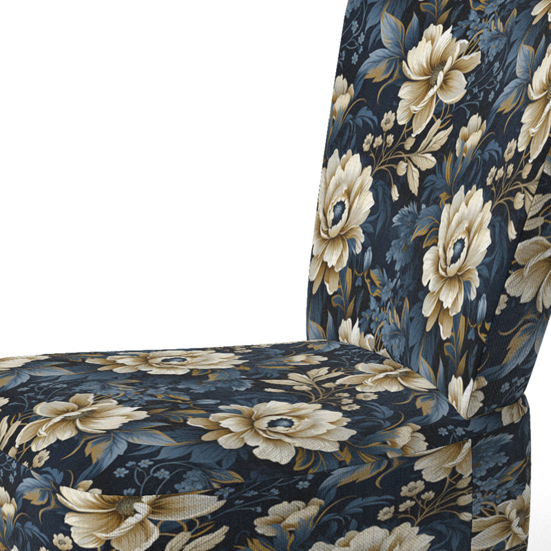 Fauteuil d'appoint rembourré Blue Peony