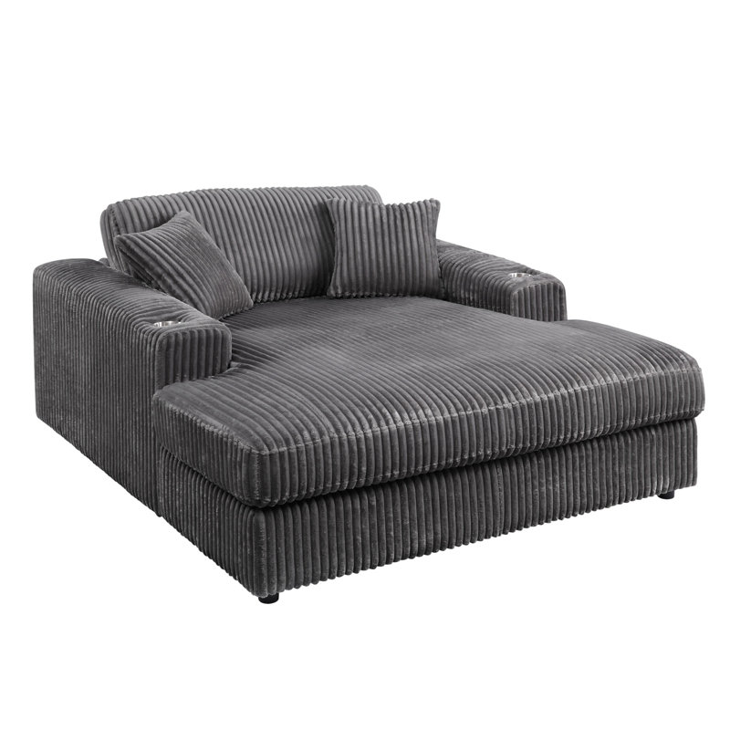 Hilde Chaise W/2 Pillows, Gray