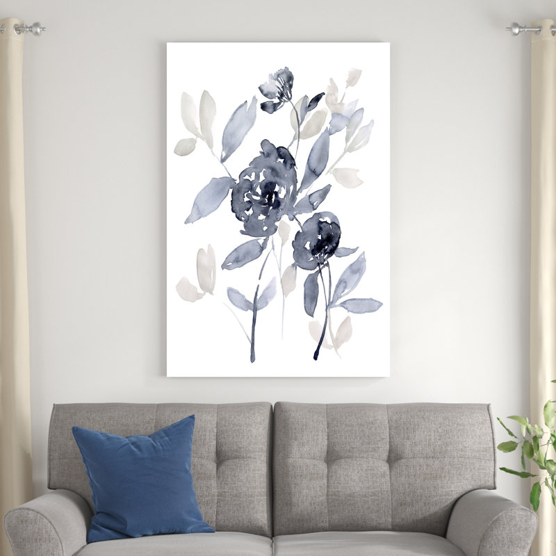 Pivoines en gris I, H 48 po x l 32 po x P 1 po