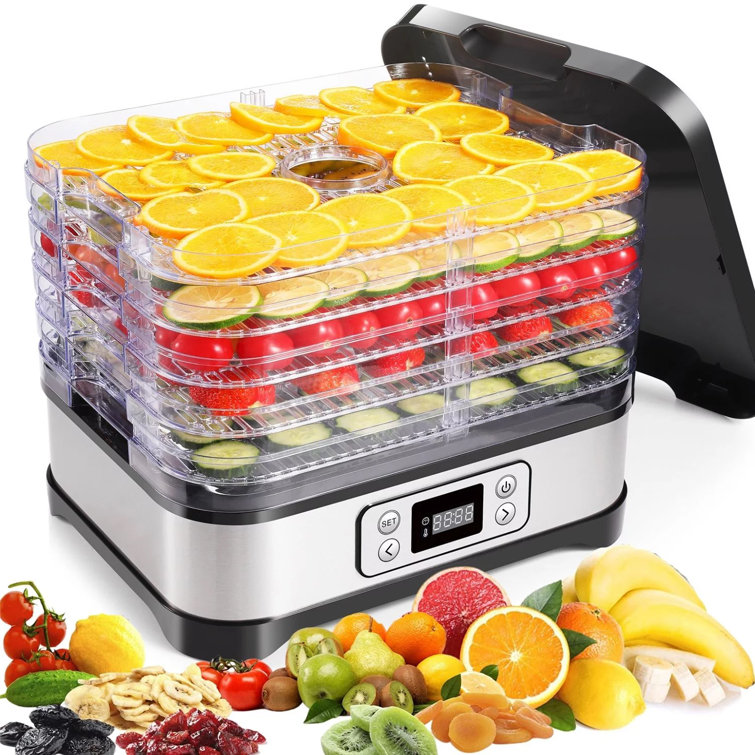 VEVOR 5 Trays Food Dehydrator Machine Adjustable Timer 300W Jerky Fruit  Drying.