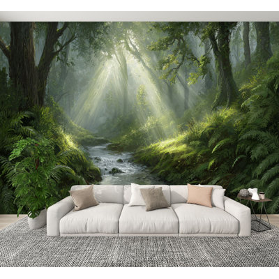 Papier peint auto-adhésif Magical Forest Sunlit Glade
