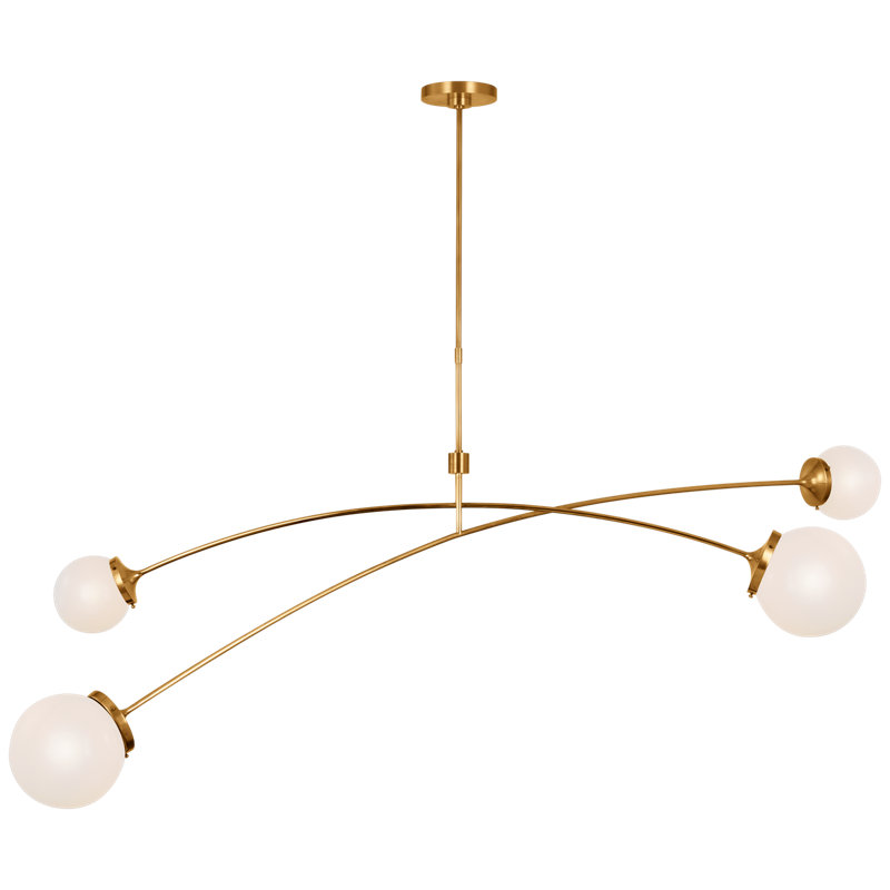 Prescott 4 - Light Chandelier, Soft Brass, White