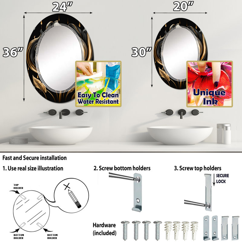 Miroir mural Quintis, 36 po x 24 po