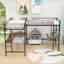 Lit mezzanine simple en métal avec bureau intégré Niklaus par Mason & Marbles-1751856421