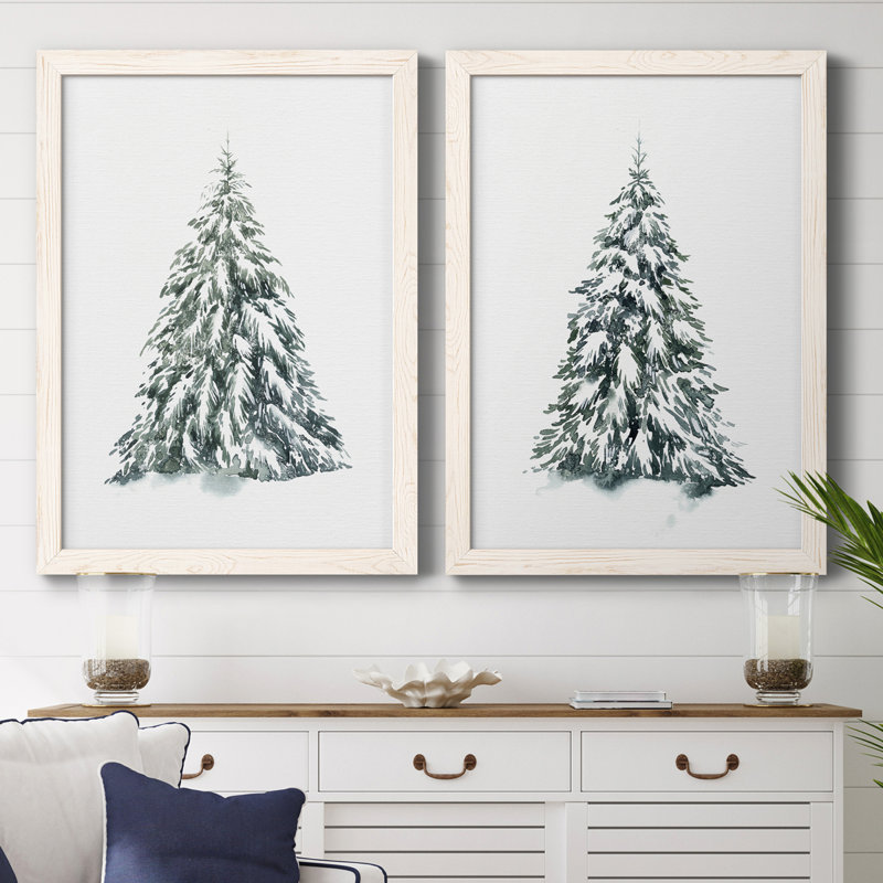 Blue Spruce I - ensemble de 2 cadres photo, H 24 po x l 36 po x P 1,5 po, Toile avec cadre blanc