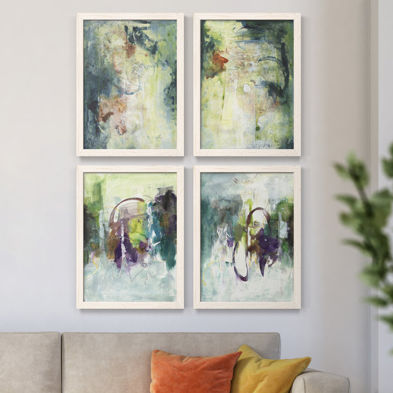 Nature's Elements I - Toile encadrée de qualité supérieure - prête à être accrochée, Blanc, H 24 po x l 72 po x P 1,5 po
