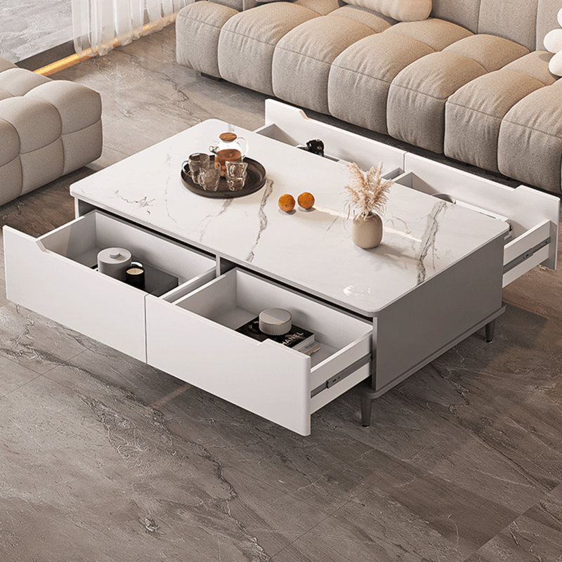 Grande table basse d'angle sécurisée, H 17,72 po x L 39,37 po x l 19,69 po, Gris