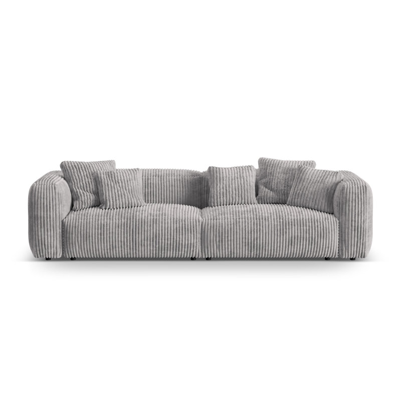 Carlens 4 Seater Corduroy Sofa, Light Grey