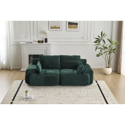 Mousse à mémoire de forme moderne à 2 places compressée avec un tissu de velours côtelé, animal de compagnie, sans assemblage, personnalisable pour le salon, les appartements, les chambres à coucher, personnalisable