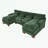 U-shape sectionals Sofa with 2 ottomans and soft cushion-1528584399
