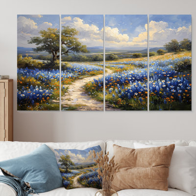 Claunch - Blue Bonnets Canvas Wall Art Set