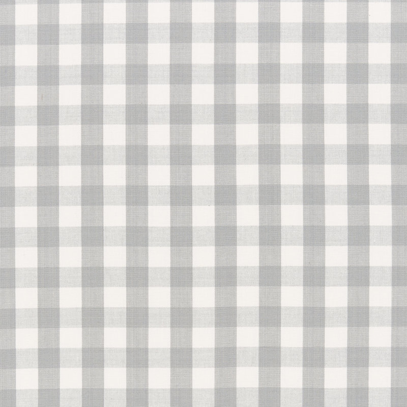 Elton Cotton Check Fabric, Gray