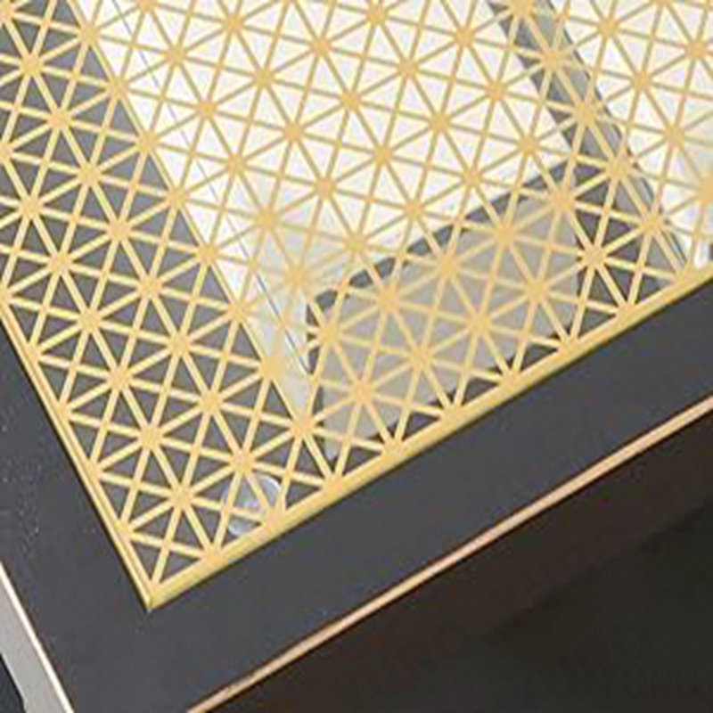 Table basse carrée 27,6 "industrielle - structure en métal, plateau en verre maillé - noir