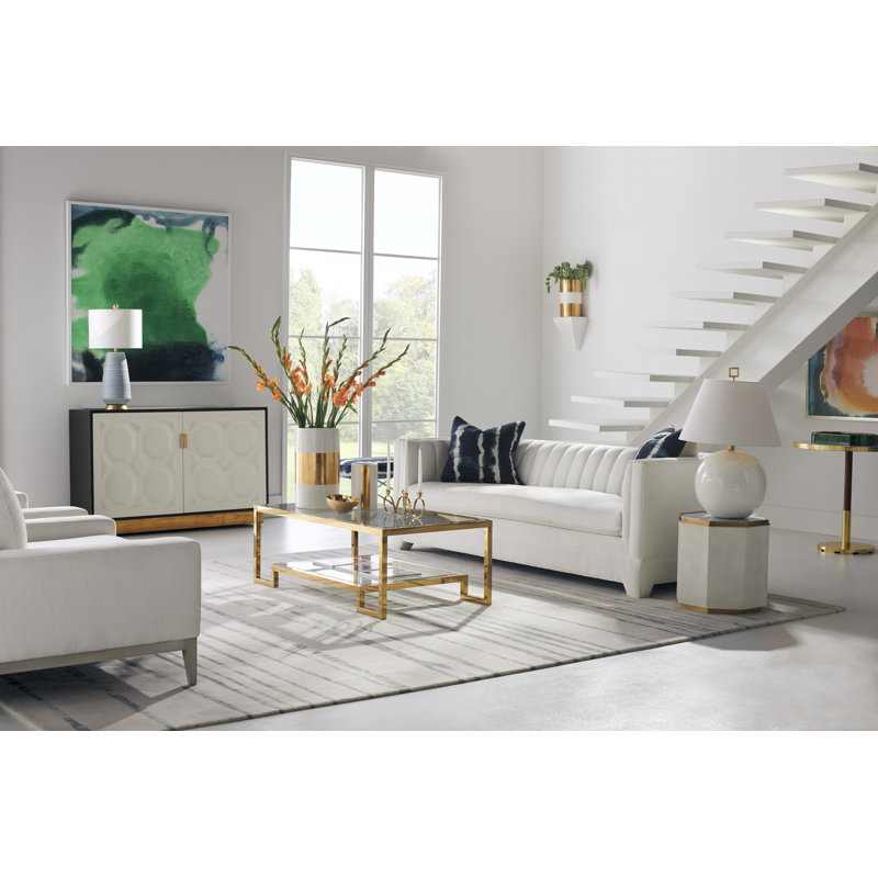 Marble End Table, White