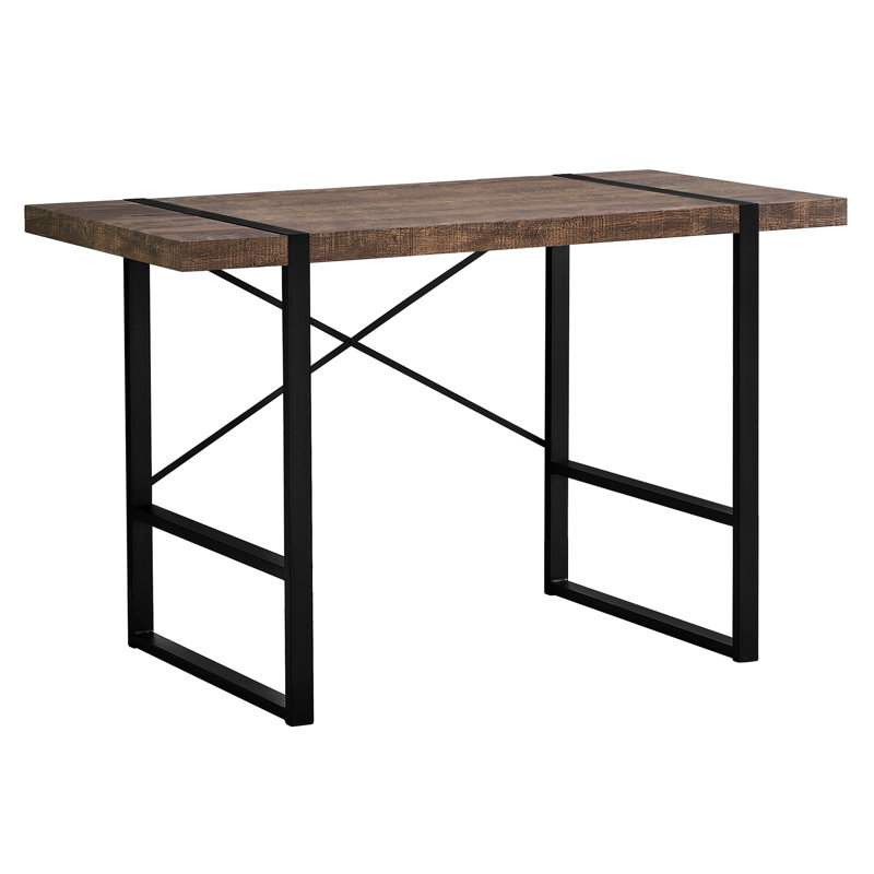Metal 30'' h x 23.75'' w Open Front Desk, Brown