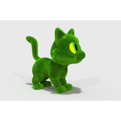 Outdoor Cartoon Cat Topiary Green Figures