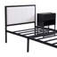 Lit plateforme en métal avec tablettes de rangement à deux niveaux, armoire de rangement en bois-656756198-656756193
