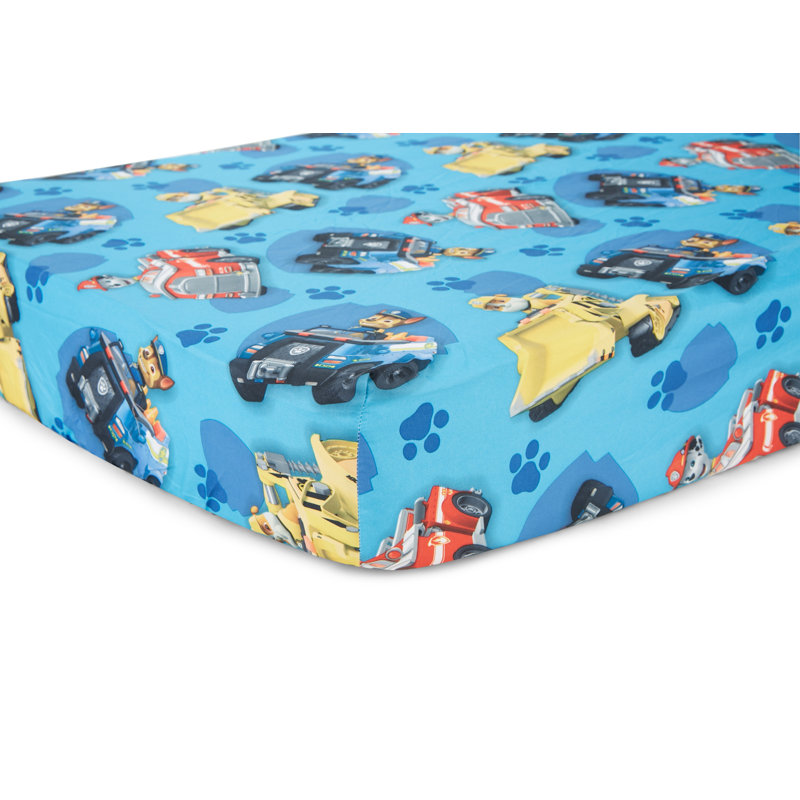 Paw Patrol Calling All Pups 4 Piece Toddler Bed Set Includes - Comforter, Fitted Bottom Sheet, Flat Top Sheet, Reversible Pillowcase