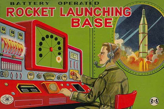 " Rocket Launching Base ", 44" H x 66" W