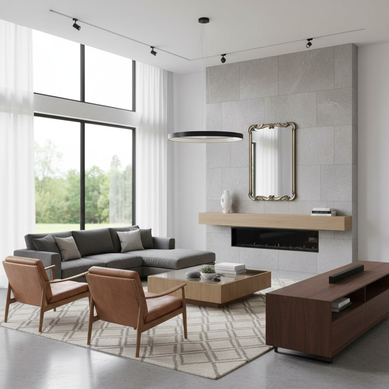 Miroir mural Asbille, Argent argent
