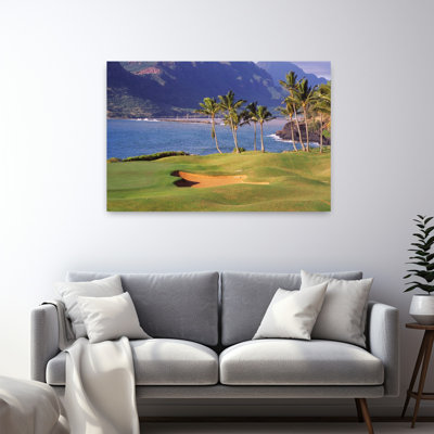 Palm Trees At Seaside Kiele Course Number 13 Kauai Lagoons Golf Club Lihue Hawaii Usa Abstract Palm Tree Mountain Nature Art