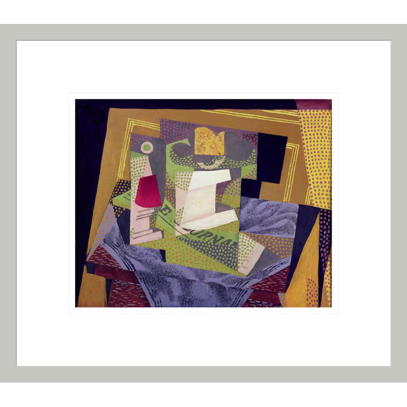 «Composition on a Table» par Juan Gris, impression giclée sur cadre, H 13,75 po x l 15,61 po