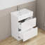 Meuble-lavabo blanc brillant 24 po avec lavabo, tiroirs à fermeture en douceur, conception sans poignée et lavabo en céramique à rebords épais