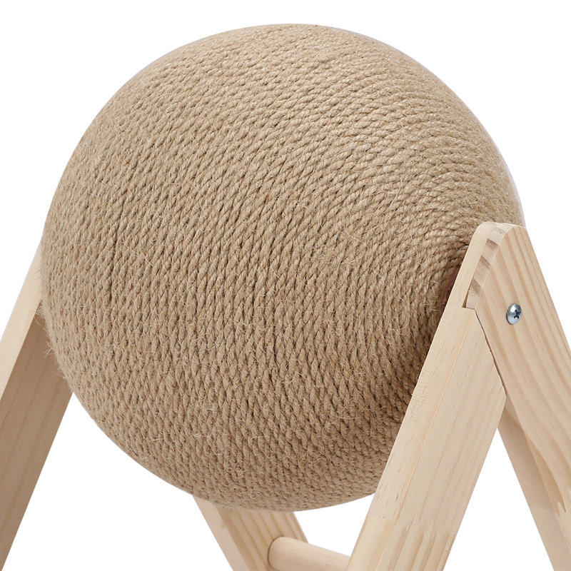 Wooden Cat Scratching Ball Kitten Scratcher Toy